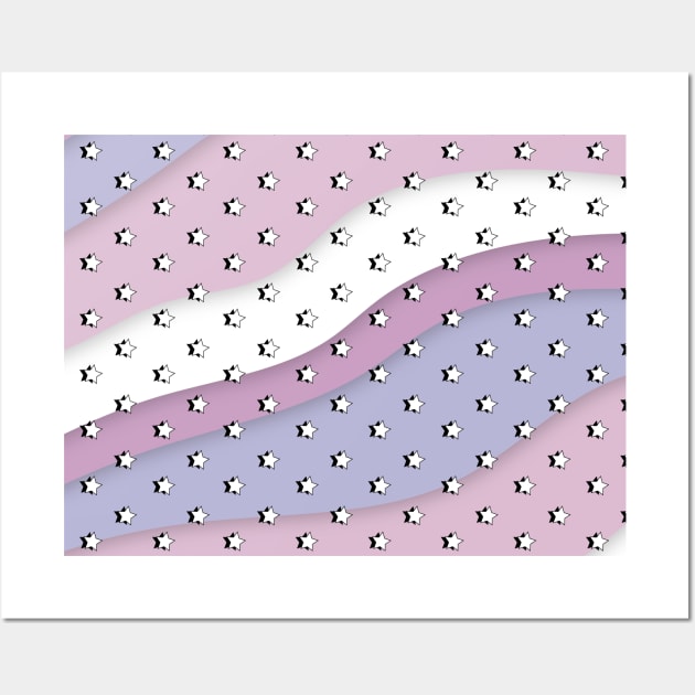 Lilac and Mauve Waves Retro Aesthetic stars / VSCO stars Wall Art by YourGoods